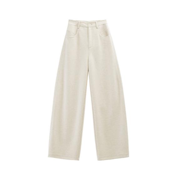 Cream Almond Wide-Leg Pants FAWP0034