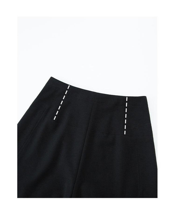 High-Waisted Curved Black Suit Pants FAHP0032