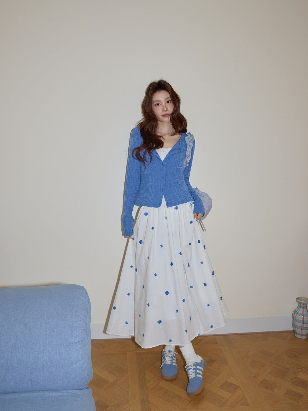 Blue Daisy Breeze Skirt KKBS0339