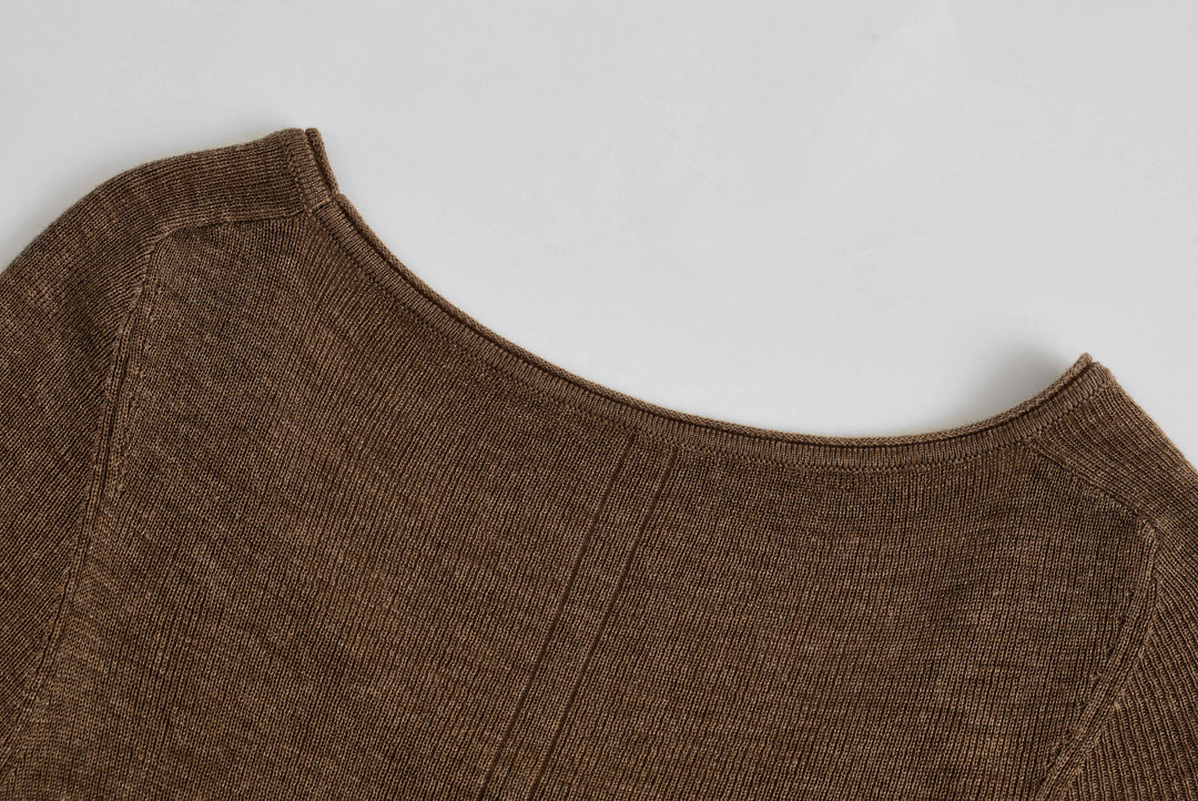 Classic Wool Blend Scoop Neck Top SSWT0049