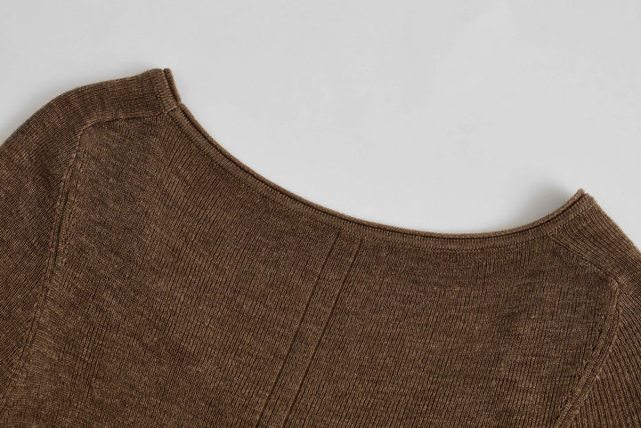 Classic Wool Blend Scoop Neck Top SSWT0049