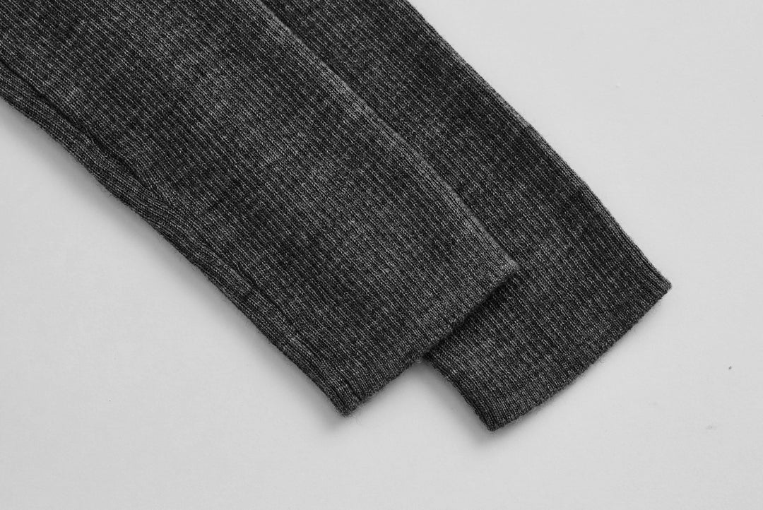 Wool Double Zip Turtleneck Knit Top SSKT0051