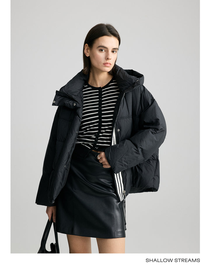 Classic Black Hooded Down Puffer Jacket SSCJ0078