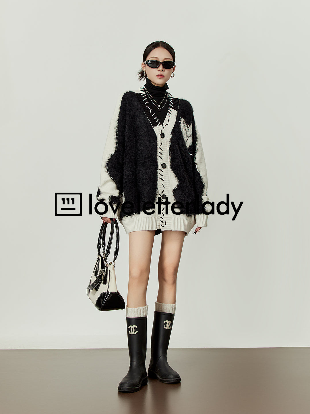Love Jacquard Knitted Cardigan LLKC0092