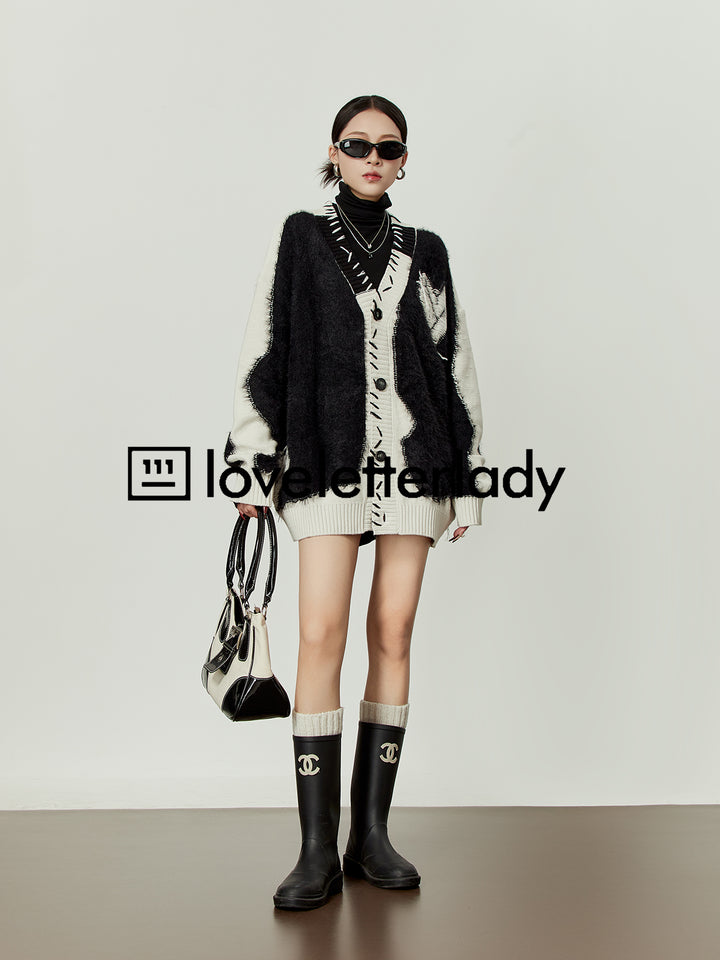 Love Jacquard Knitted Cardigan LLKC0092