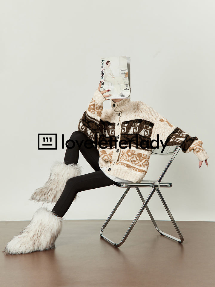 Tribal Pattern Wool Cardigan LLWC0020