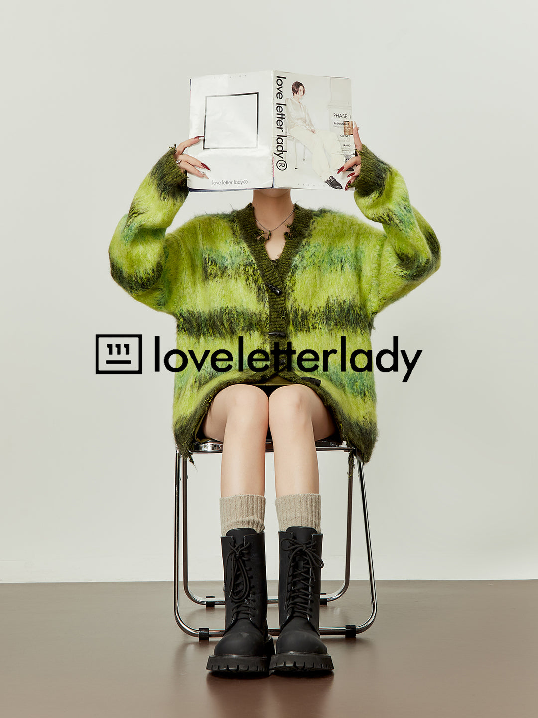 Gradient Mohair Oversized Cardigan LLOC0018