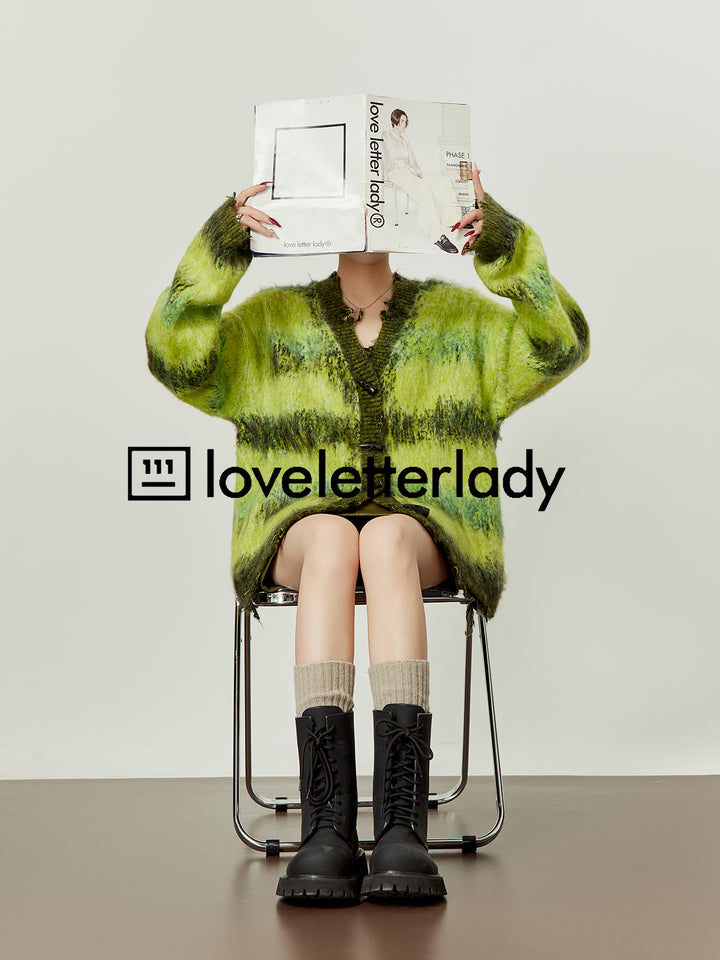 Gradient Mohair Oversized Cardigan LLOC0018