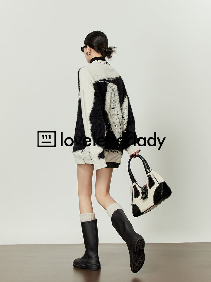 Love Jacquard Knitted Cardigan LLKC0092