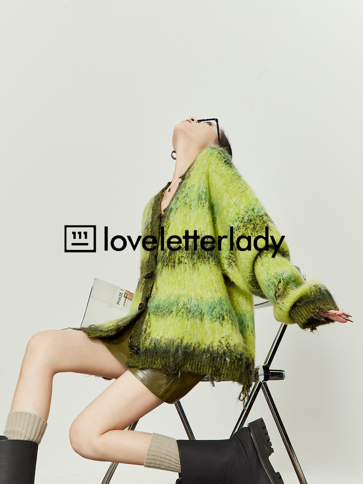 Gradient Mohair Oversized Cardigan LLOC0018