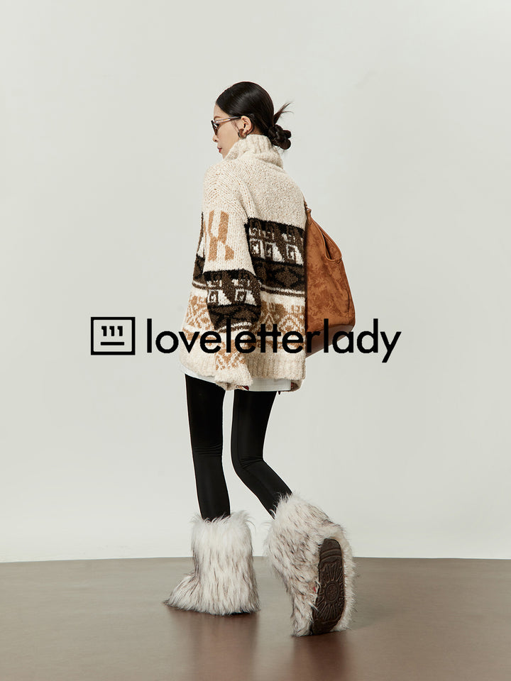 Tribal Pattern Wool Cardigan LLWC0020