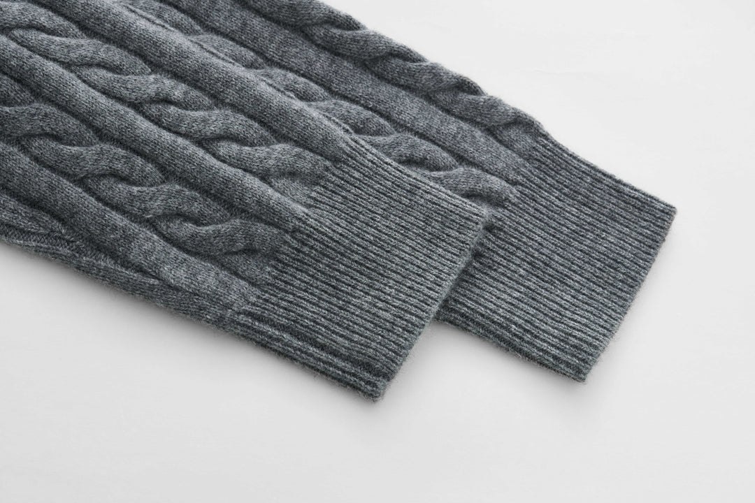 Wool Cable Knit Button Cardigan SSWC0086