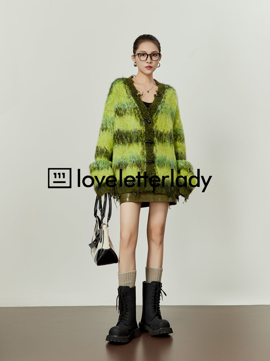 Gradient Mohair Oversized Cardigan LLOC0018