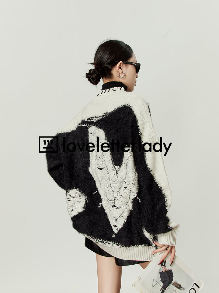 Love Jacquard Knitted Cardigan LLKC0092