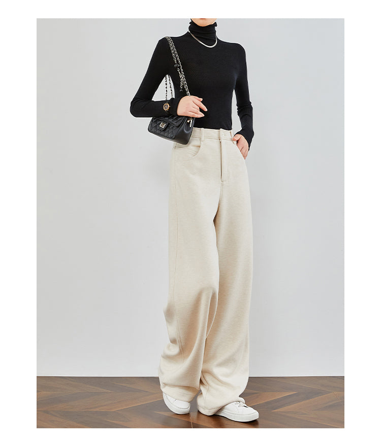 Cream Almond Wide-Leg Pants FAWP0034