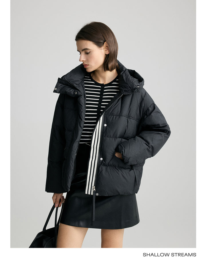 Classic Black Hooded Down Puffer Jacket SSCJ0078