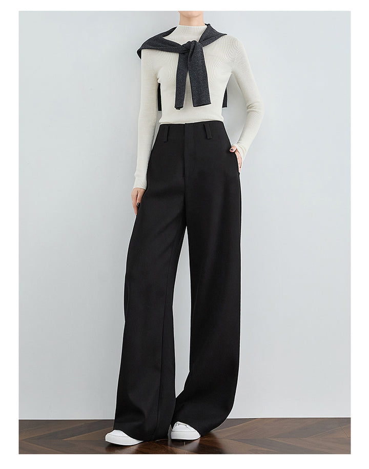 Timeless Black High-Waist Wide-Leg Pants FAHP0027