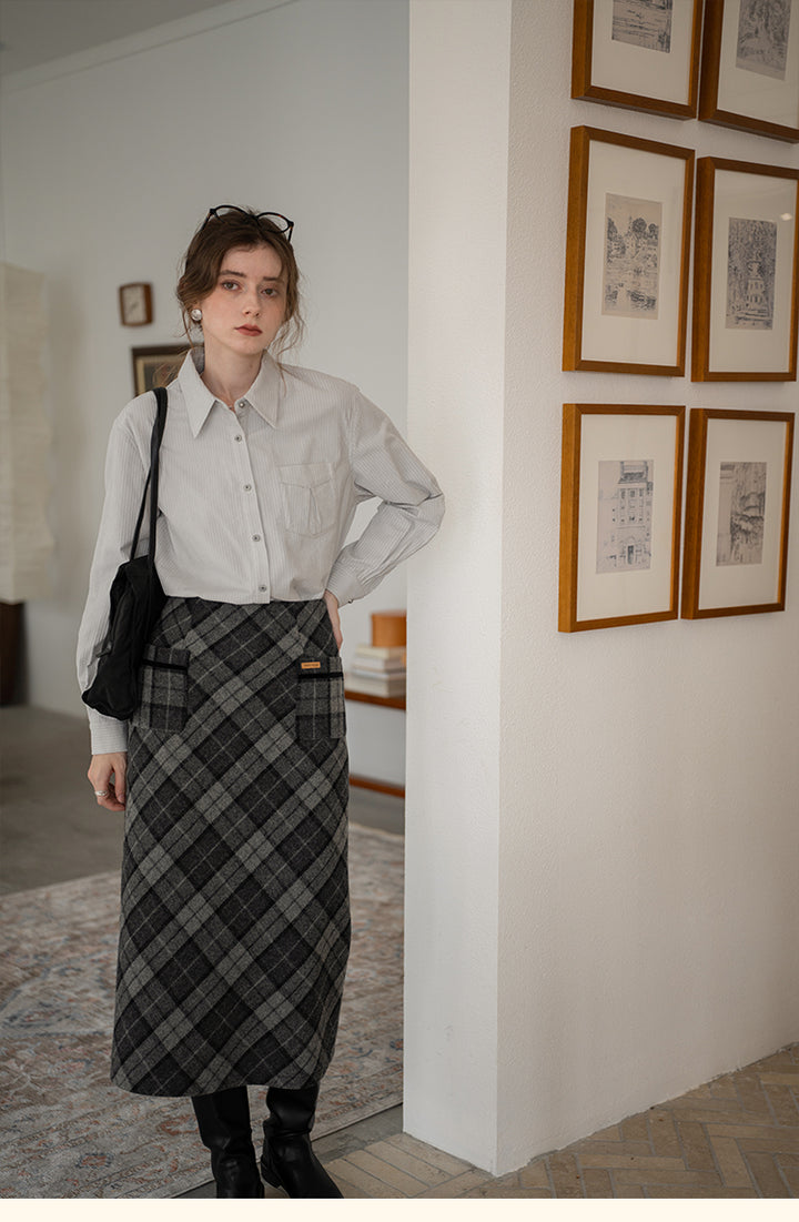 Vintage Cotton Striped Shirt with Classic Collar DASS0103