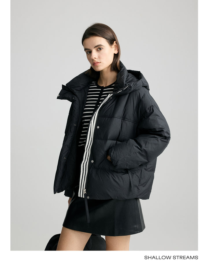 Classic Black Hooded Down Puffer Jacket SSCJ0078