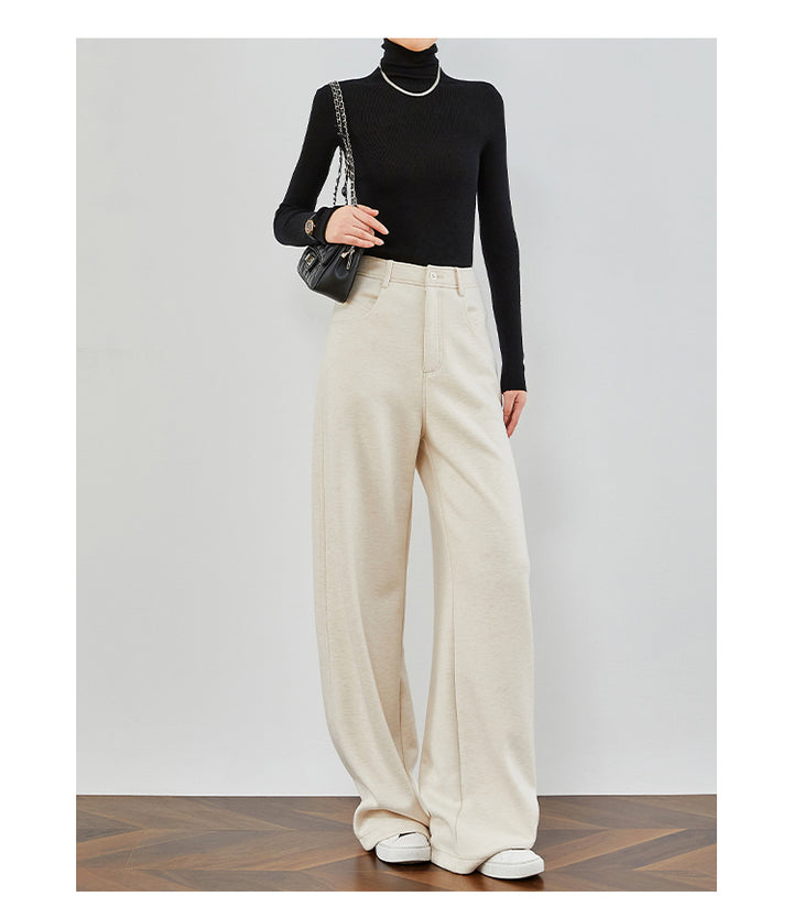Cream Almond Wide-Leg Pants FAWP0034