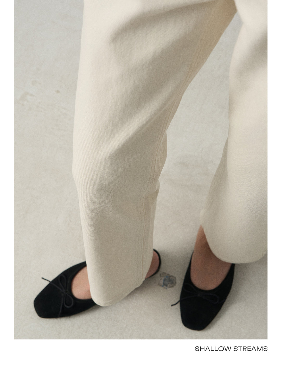 Slim White Cropped Jeans Baguette Pipe Pants SSSP0050