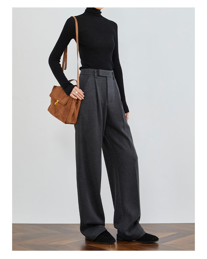 LuxeFit Wide-Leg Woolen Trousers FAWP0007