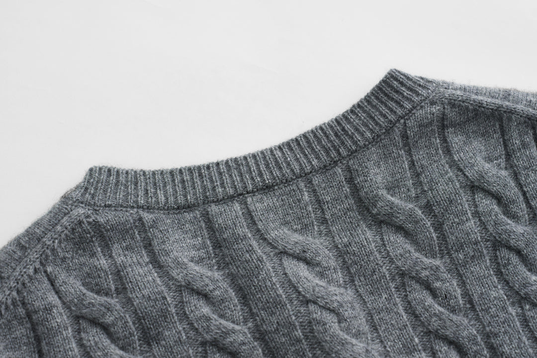 Wool Cable Knit Button Cardigan SSWC0086