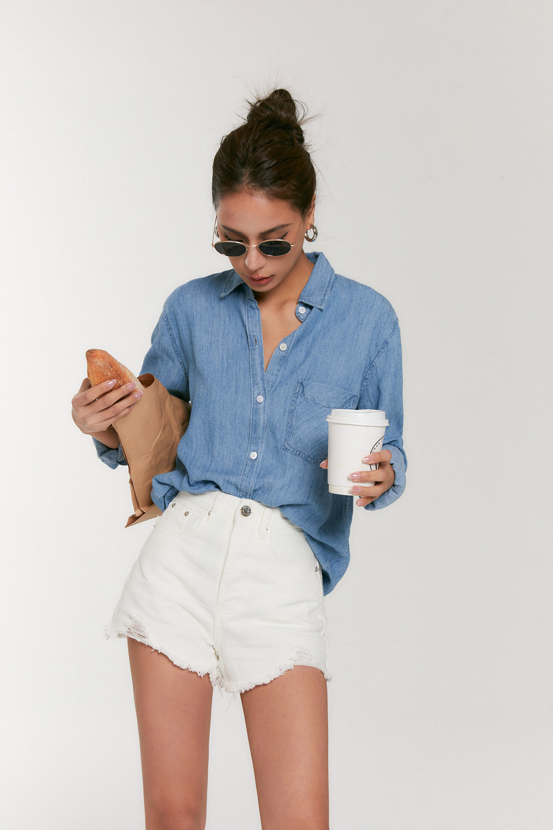 Cloudwash Linen-Silk Denim Shirt DGSD0196