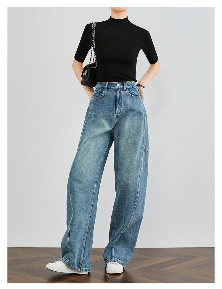 Vintage Washed Blue Denim Pants FADP0029