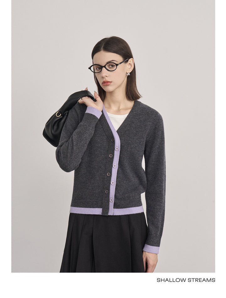 Fake Two-Piece Wool Knit Cardigan SSWC0060