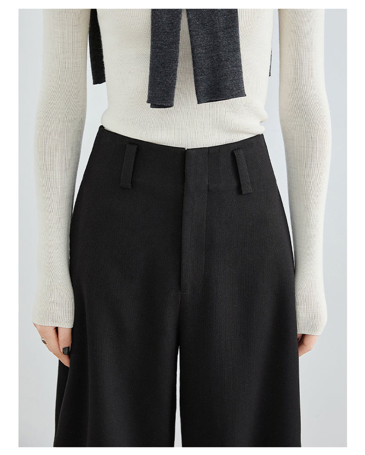 Timeless Black High-Waist Wide-Leg Pants FAHP0027
