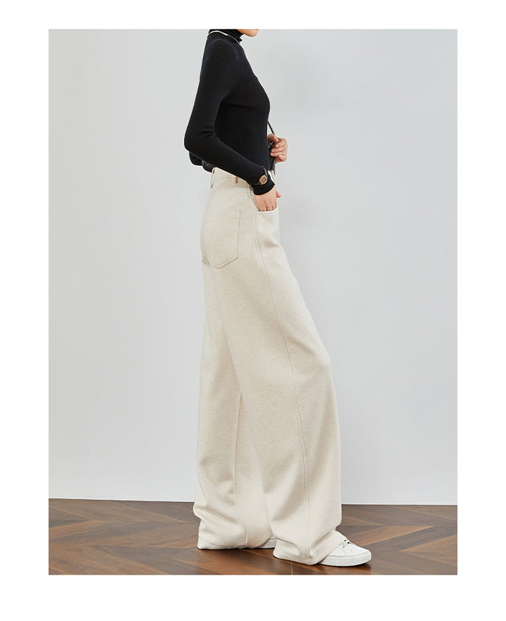 Cream Almond Wide-Leg Pants FAWP0034