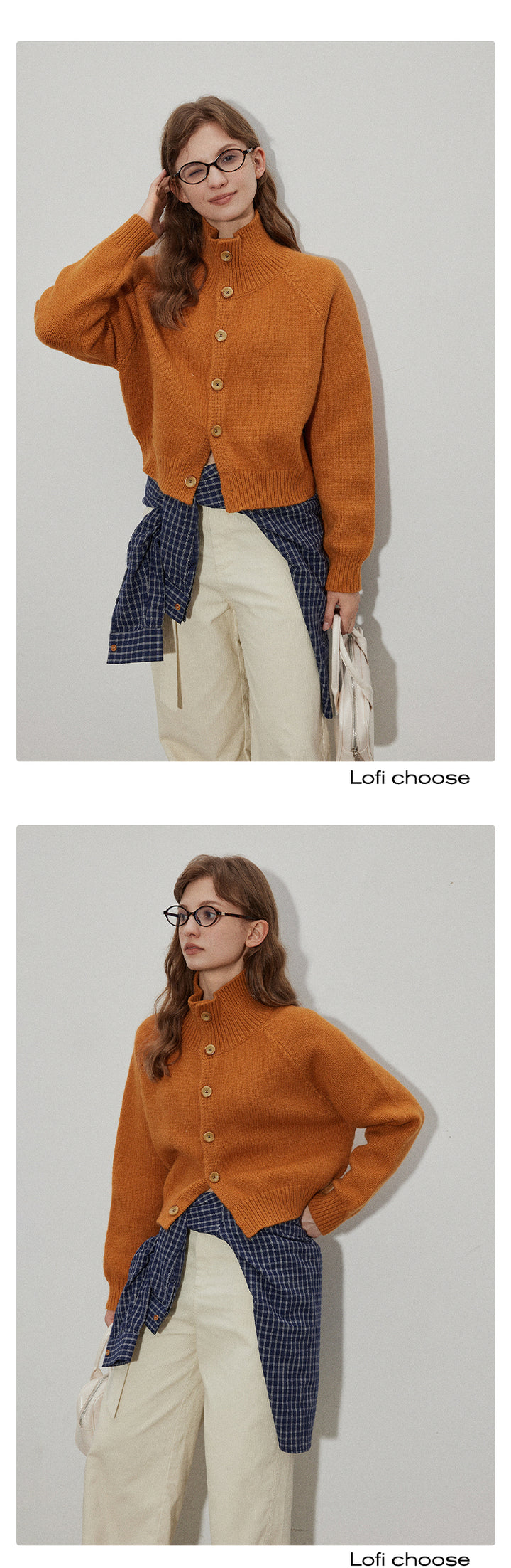 High-Neck Knit Cardigan LCHC0056 [PRE ORDER]