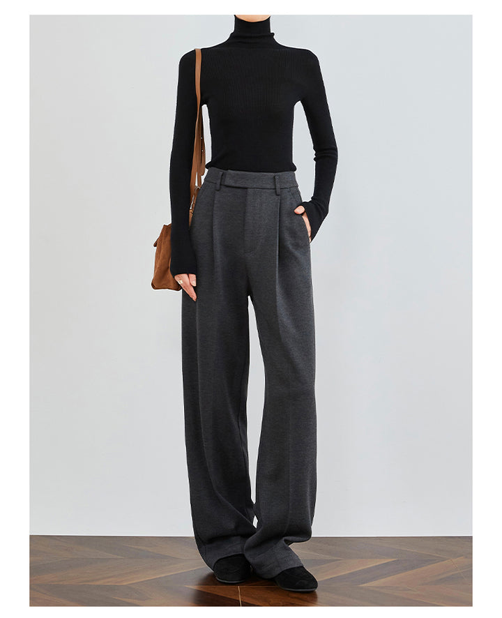 LuxeFit Wide-Leg Woolen Trousers FAWP0007