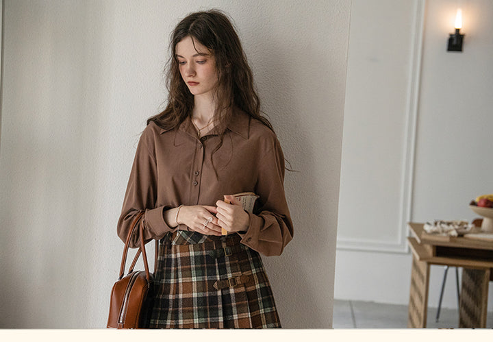 French-Style Floral Embroidery Relaxed Shirt  DARS0100