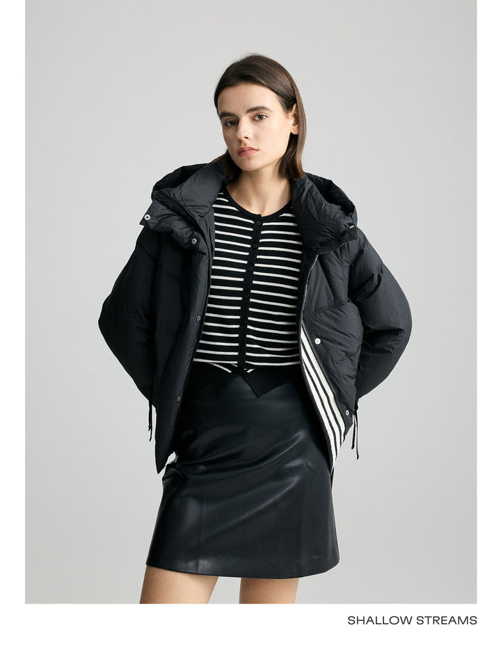 Classic Black Hooded Down Puffer Jacket SSCJ0078