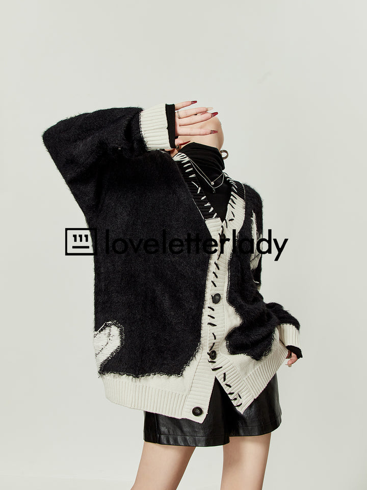 Love Jacquard Knitted Cardigan LLKC0092
