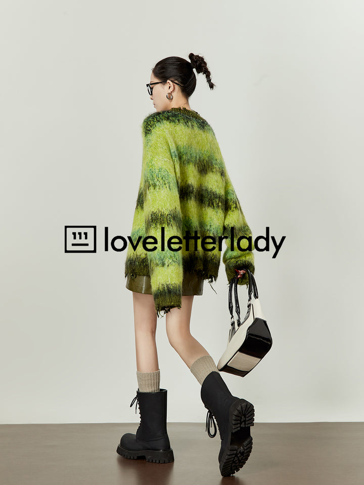 Gradient Mohair Oversized Cardigan LLOC0018