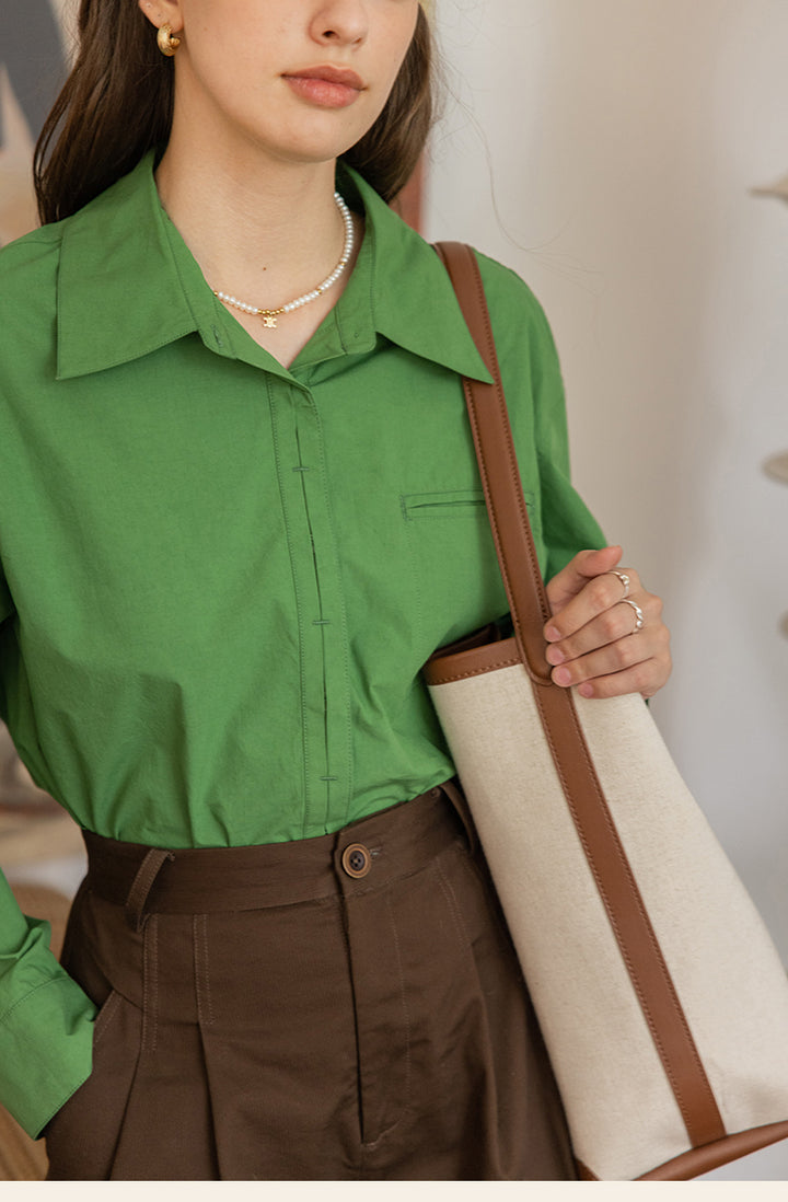 Pure Color Cotton Shirt DACS0120