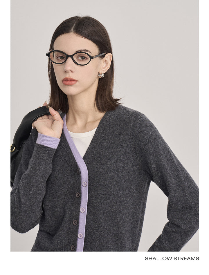 Fake Two-Piece Wool Knit Cardigan SSWC0060