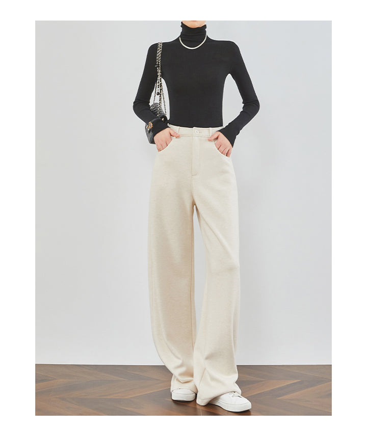 Cream Almond Wide-Leg Pants FAWP0034
