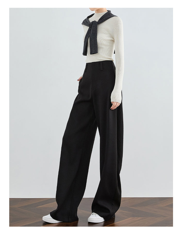 Timeless Black High-Waist Wide-Leg Pants FAHP0027