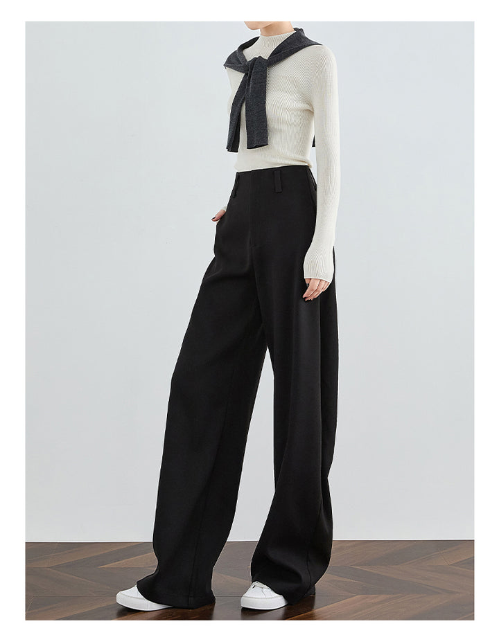 Timeless Black High-Waist Wide-Leg Pants FAHP0027