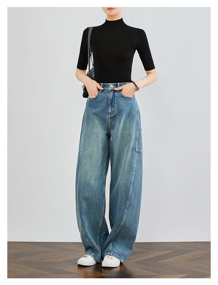 Vintage Washed Blue Denim Pants FADP0029