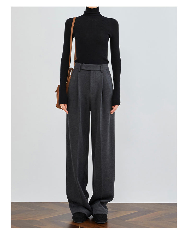 LuxeFit Wide-Leg Woolen Trousers FAWP0007