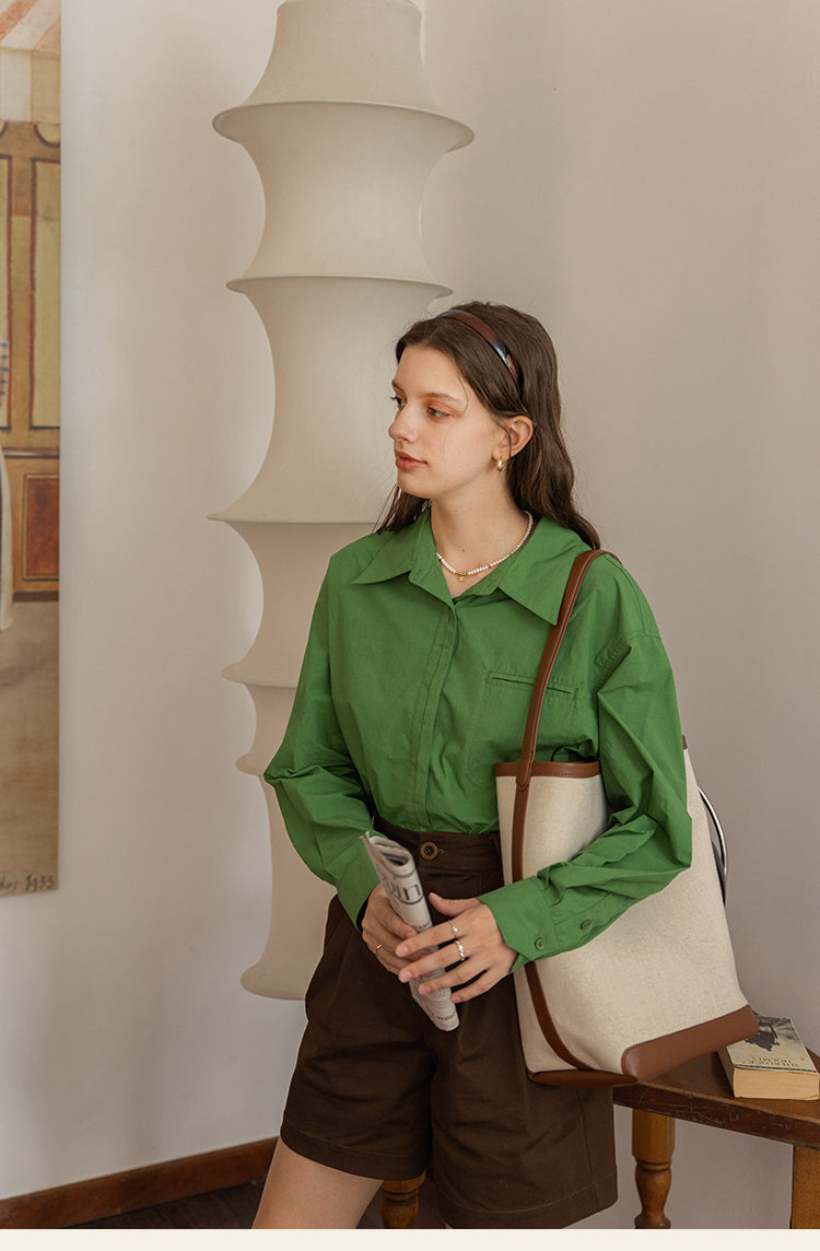 Pure Color Cotton Shirt DACS0120