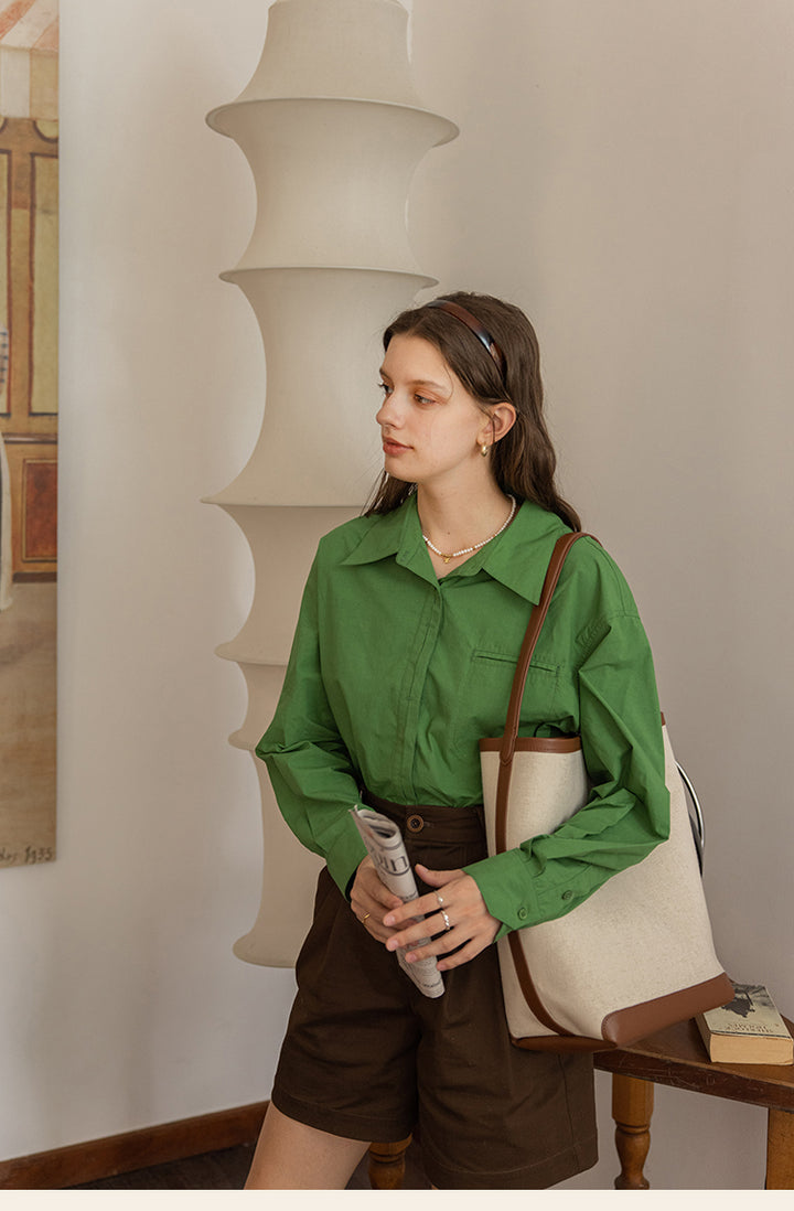 Pure Color Cotton Shirt DACS0120