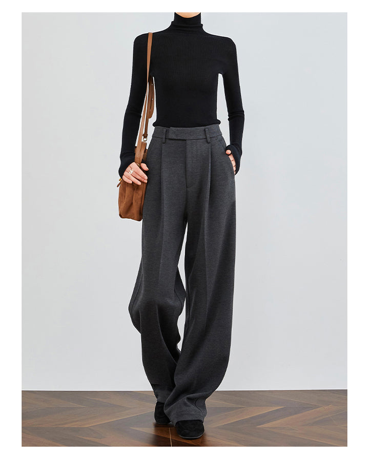 LuxeFit Wide-Leg Woolen Trousers FAWP0007