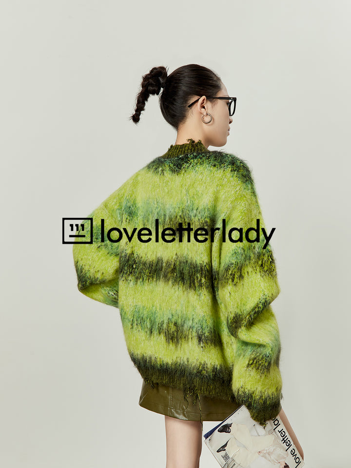 Gradient Mohair Oversized Cardigan LLOC0018