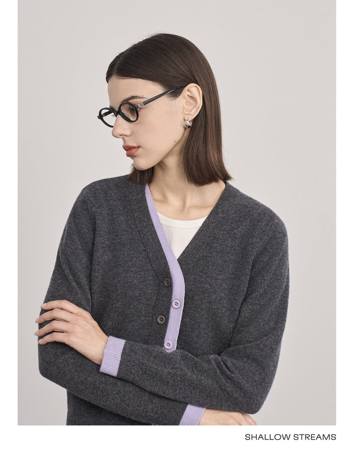 Fake Two-Piece Wool Knit Cardigan SSWC0060